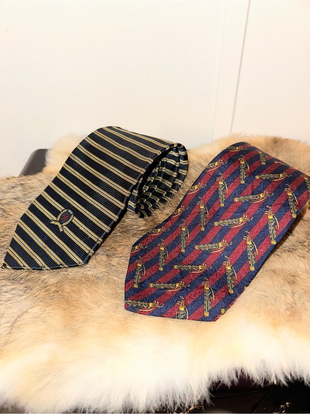 Tommy Hilfiger Striped Navy & Gold Men’s Ties